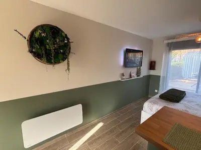 Télévision ou salle de divertissement dans l'établissement La Barrique Champenoise - Studio and Terrasse