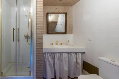 Salle de bains dans l'établissement Manoir de la Marquise