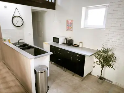 Cuisine ou kitchenette dans l'établissement Bulles de bonheur