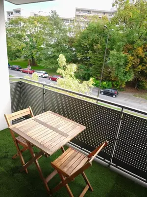 Balcon ou terrasse dans l'établissement Charmant T2 proche Disney terrasse et parking souterrain