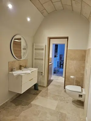 Salle de bains dans l'établissement Château de la Follie - Le Halloy