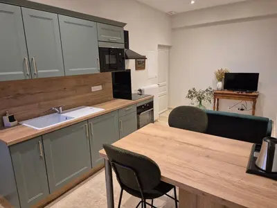 Cuisine ou kitchenette dans l'établissement Château de la Follie Le Berne