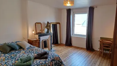 Un ou plusieurs lits dans un hébergement de l'établissement Maison de famille entière, 4 chambres, 10 couchages, piscine selon période
