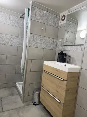 Salle de bains dans l'établissement Gîte des Prés