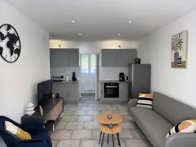 Cuisine ou kitchenette dans l'établissement Gîte des Prés