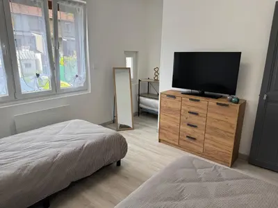 Un ou plusieurs lits dans un hébergement de l'établissement Gîte des Prés