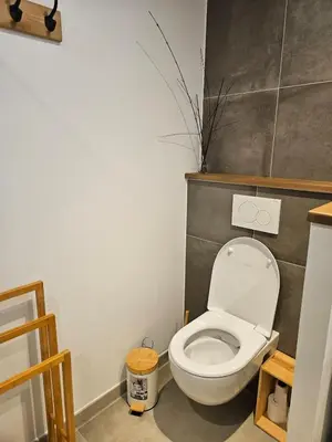 Salle de bains dans l'établissement Gîte En bord de rivière