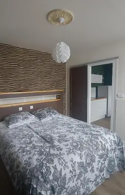 Un ou plusieurs lits dans un hébergement de l'établissement Le Gobelin Champenois - Appartement - Reims