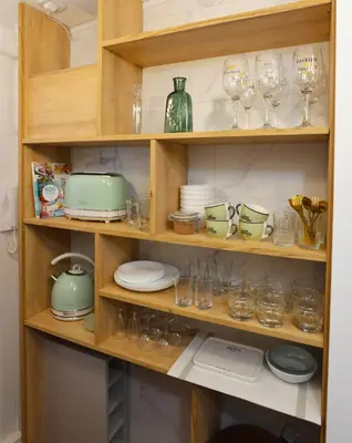 Cuisine ou kitchenette dans l'établissement Une pause rémoise cocooning au centre ville