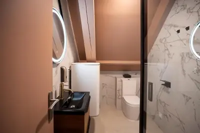 Salle de bains dans l'établissement Escale Tropical Chic - Hypercentre St-Quentin