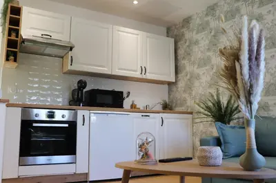 Cuisine ou kitchenette dans l'établissement Le Champêtre Appartement cosy et nature
