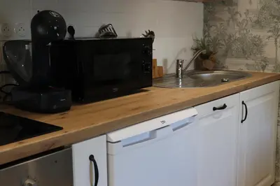 Cuisine ou kitchenette dans l'établissement Le Champêtre Appartement cosy et nature