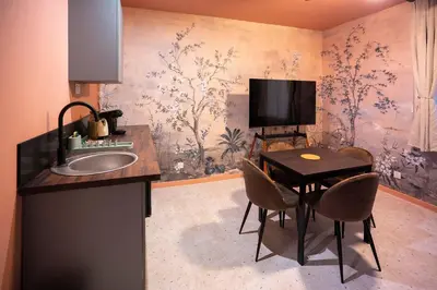 Cuisine ou kitchenette dans l'établissement Le Jardin Secret - Zen en Centre St-Quentin