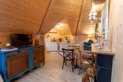 Cuisine ou kitchenette dans l'établissement Lodge Mon Petit Lapin