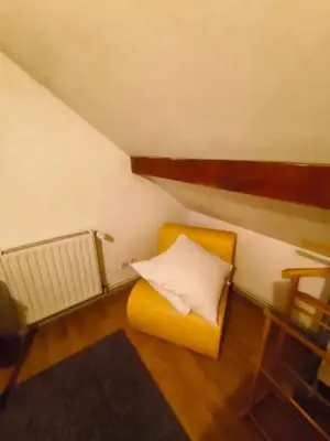 Un ou plusieurs lits dans un hébergement de l'établissement Charmant Appartement à Romilly-sur-Seine avec Jardin