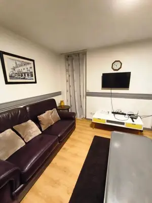 Télévision ou salle de divertissement dans l'établissement Charmant Appartement à Romilly-sur-Seine avec Jardin