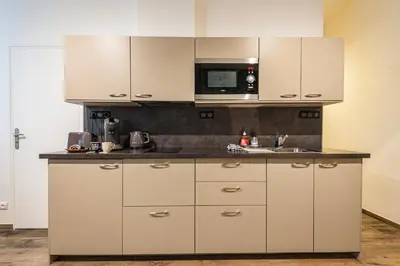 Cuisine ou kitchenette dans l'établissement suite Tirelire, centre et paisible
