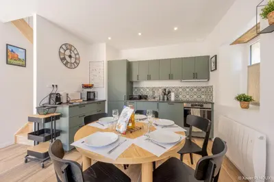 Cuisine ou kitchenette dans l'établissement La Grange Patton