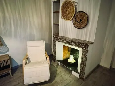 Coin salon dans l'établissement Large and cozy family home