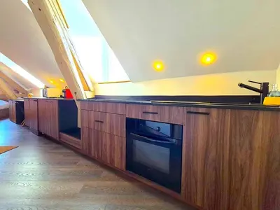 Cuisine ou kitchenette dans l'établissement La Parenthèse Romaine