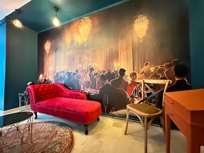 Coin salon dans l'établissement Gatsby appartement confortable jacuzzi & terrasse