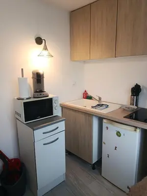 Cuisine ou kitchenette dans l'établissement Studio des Capucins 2