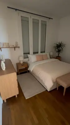 Un ou plusieurs lits dans un hébergement de l'établissement Appartement idéal