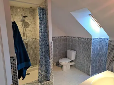Salle de bains dans l'établissement Cosy luxury family house & SPA in Champagne