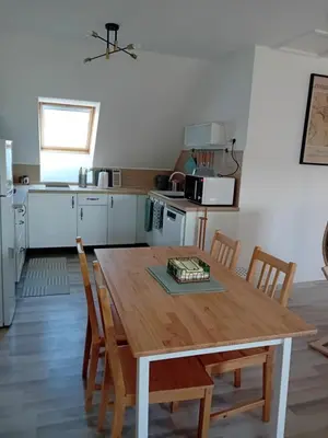 Cuisine ou kitchenette dans l'établissement Appartement dans petite ville près de Reims