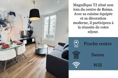 Plan de l'établissement 2 Vasnier F2 avec sauna proche caves de champagne