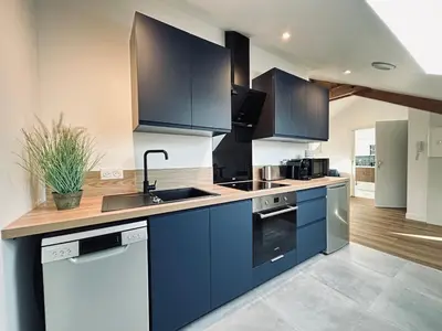 Cuisine ou kitchenette dans l'établissement 3 Vasnier confortable proche caves de champagne