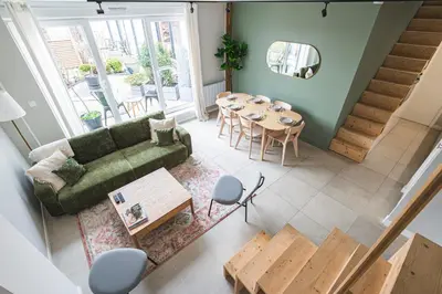 Coin salon dans l'établissement Loft des Moissons - central and double parking