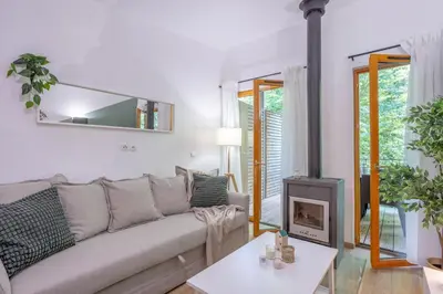 Coin salon dans l'établissement Cottage S22A Confort & calme au ValJoly