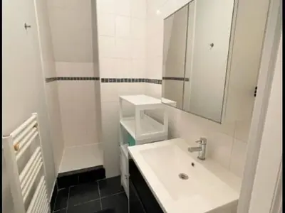 Salle de bains dans l'établissement Appartement 3 Pièces en Centre-Ville avec Internet Inclus - FR-1-870-3