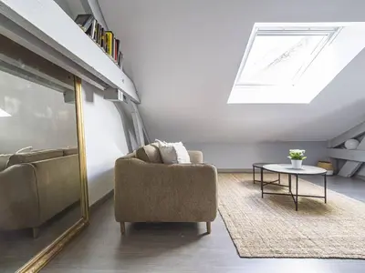 Coin salon dans l'établissement Appartement Chic à Reims, Confort & Élégance - FR-1-870-28