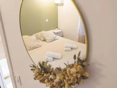 Un ou plusieurs lits dans un hébergement de l'établissement Suite Cozy au Cœur de Reims, Equipée et Moderne - FR-1-870-36