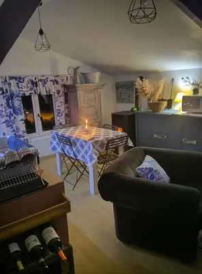 Cuisine ou kitchenette dans l'établissement Mise au vert