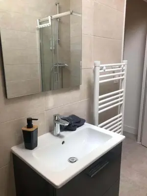 Salle de bains dans l'établissement Deux appartements proche Disneyland