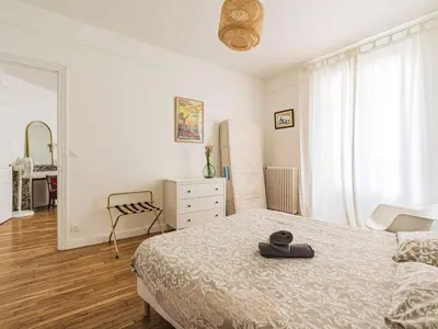 Un ou plusieurs lits dans un hébergement de l'établissement Appartement Central à Reims - Près de la Cathédrale - FR-1-870-11