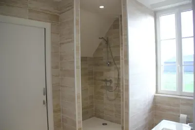 Salle de bains dans l'établissement Ferme de Canny