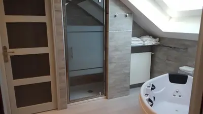 Salle de bains dans l'établissement Le Mas Champenois