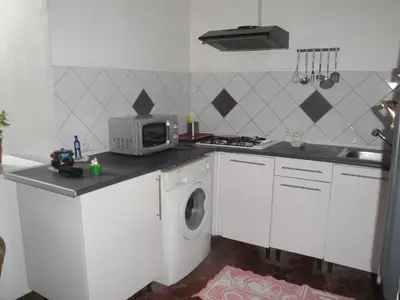 Cuisine ou kitchenette dans l'établissement Appartement des Vieilles Halles