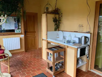 Cuisine ou kitchenette dans l'établissement Au rythme d Arduinna
