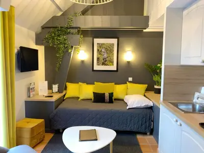 Télévision ou salle de divertissement dans l'établissement Hotel Les Suites - Domaine de Crécy