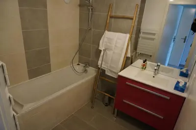 Salle de bains dans l'établissement Appartement Forum Reims