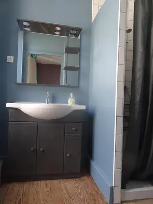 Salle de bains dans l'établissement Cour et Jardin