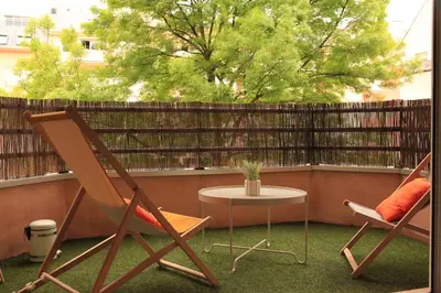 Balcon ou terrasse dans l'établissement Appartement hyper centre ville Epernay - Champagne