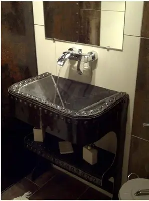 Salle de bains dans l'établissement Le Grand Gîte