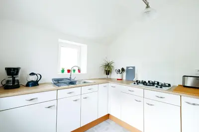 Cuisine ou kitchenette dans l'établissement La Maison du Parc Affaires et Tourisme