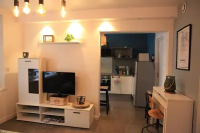 Cuisine ou kitchenette dans l'établissement Studio hyper centre ville Épernay - Champagne